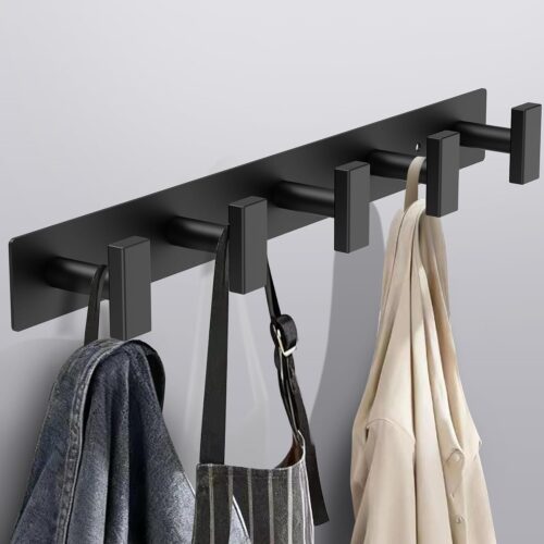 Multifunctional Wall Mounted Coat Rack with Spacious Hook Design
