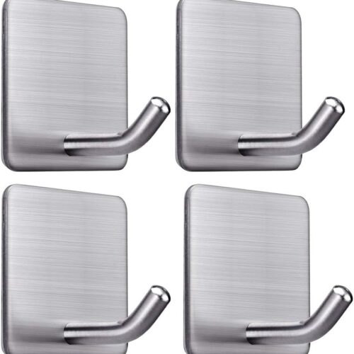 Multifunctional Adhesive Wall Hook with Brushed Stainless Steel