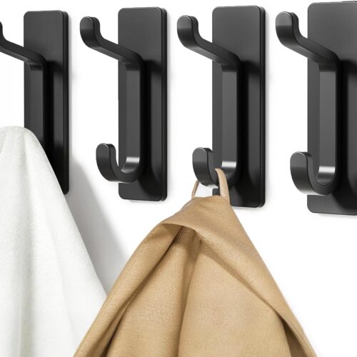 Multifunctional Adhesive Wall Hook with Double Hook Design