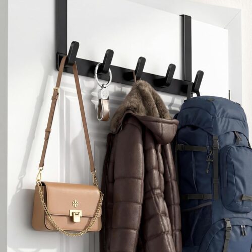 Over The Door Hooks Heavy Duty 5 Hook Organizer