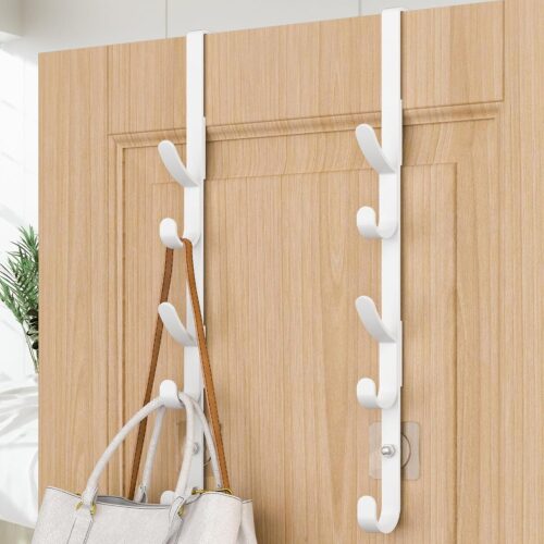 Over The Door Hooks Metal Hanger and Purse Organizer