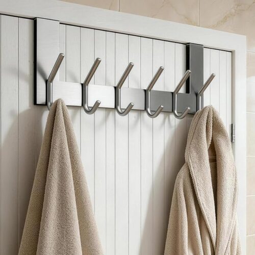 Over The Door Hook Towel Rack with 6 Hooks